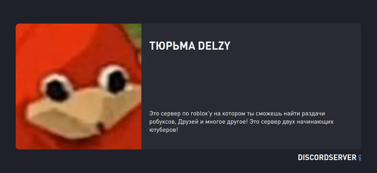 Delzy Тюрьма Delzy — мониторинг Discord сервера, статистика и рейтинг