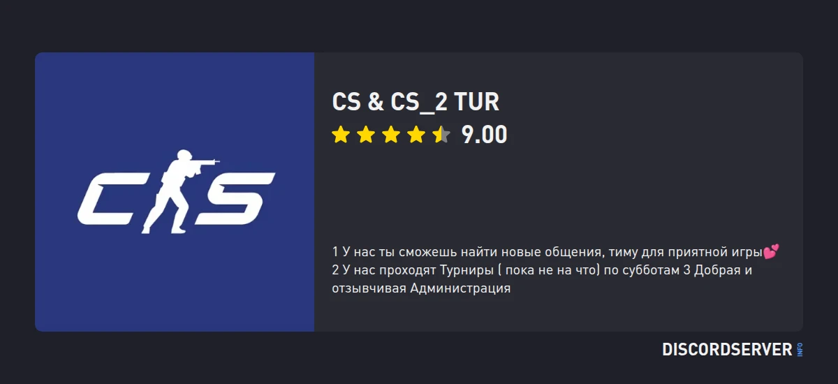 CS & CS_2 TUR — мониторинг Discord сервера, статистика и рейтинг