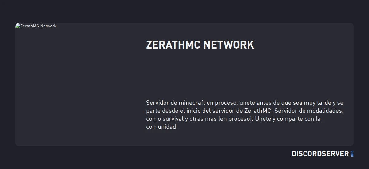 ZerathMC Network — мониторинг Discord сервера, статистика и рейтинг