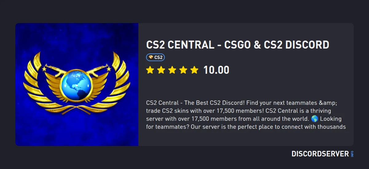 CS2 Central - CSGO & CS2 Discord — мониторинг Discord сервера ...