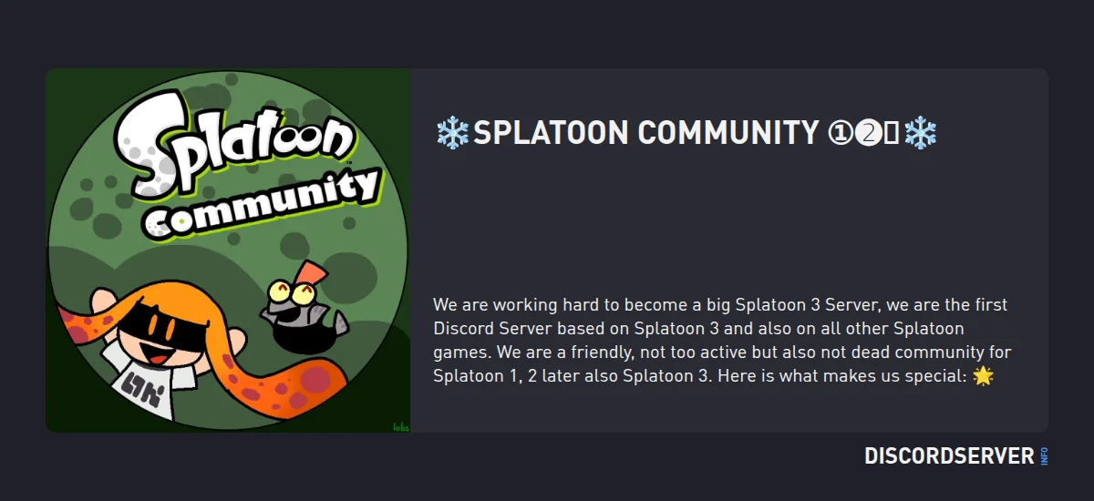Splatoon Community ① ⓷ — мониторинг Discord сервера, статистика и рейтинг