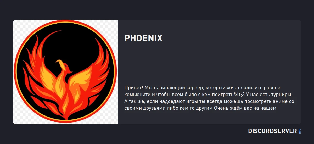 Phoenix — мониторинг Discord сервера, статистика и рейтинг